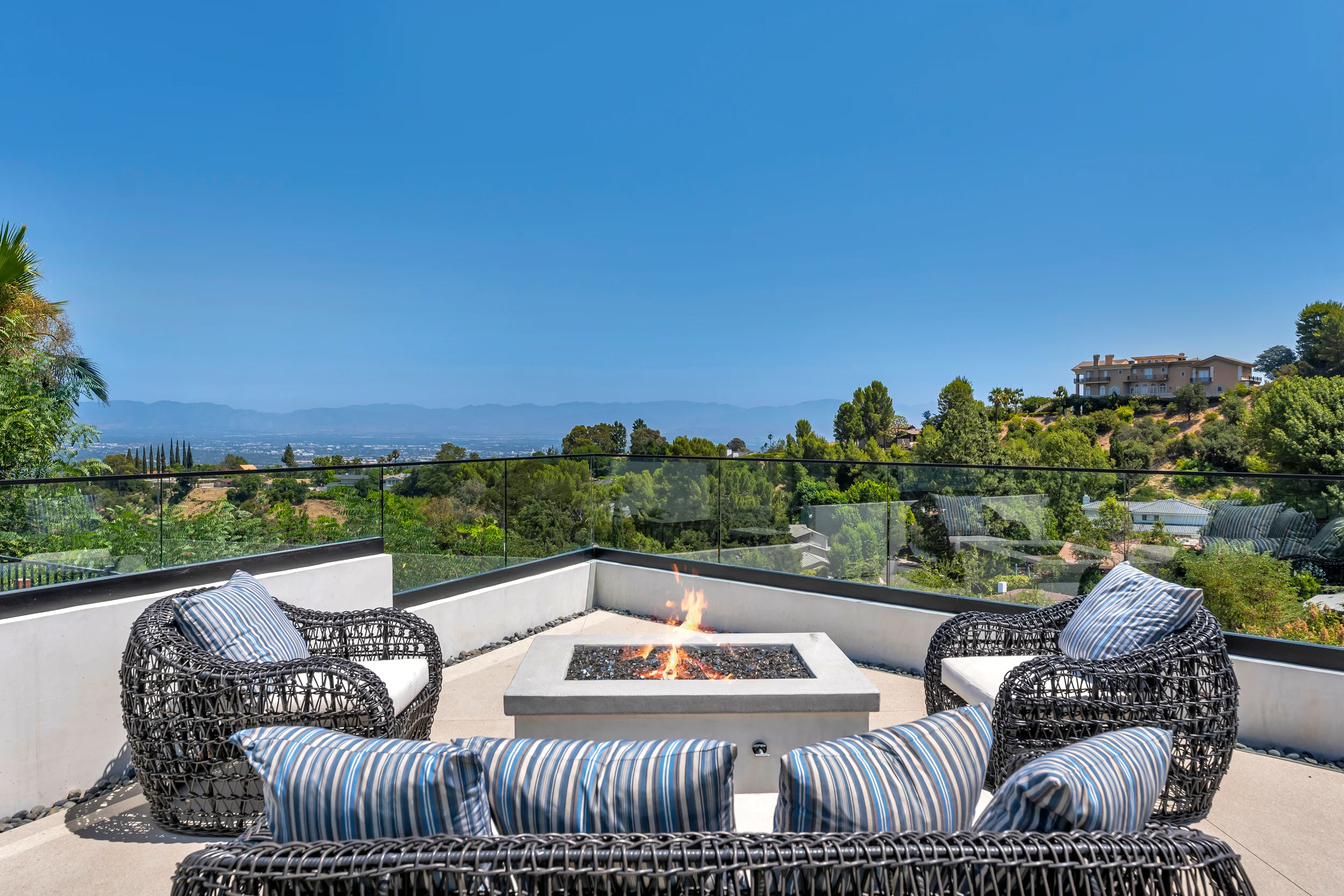 Interior Conception Encino Hills Fire Pit Valley View | Interior Conception | Encino, CA