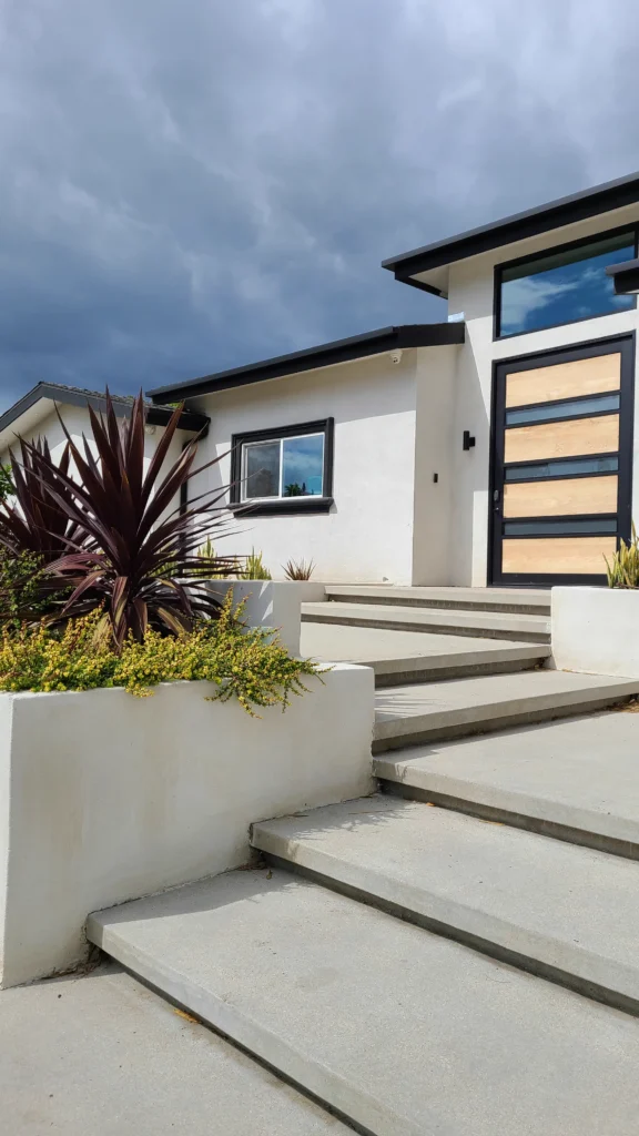 Front Entry Concrete Steps Landscape Design, Interior Conception
