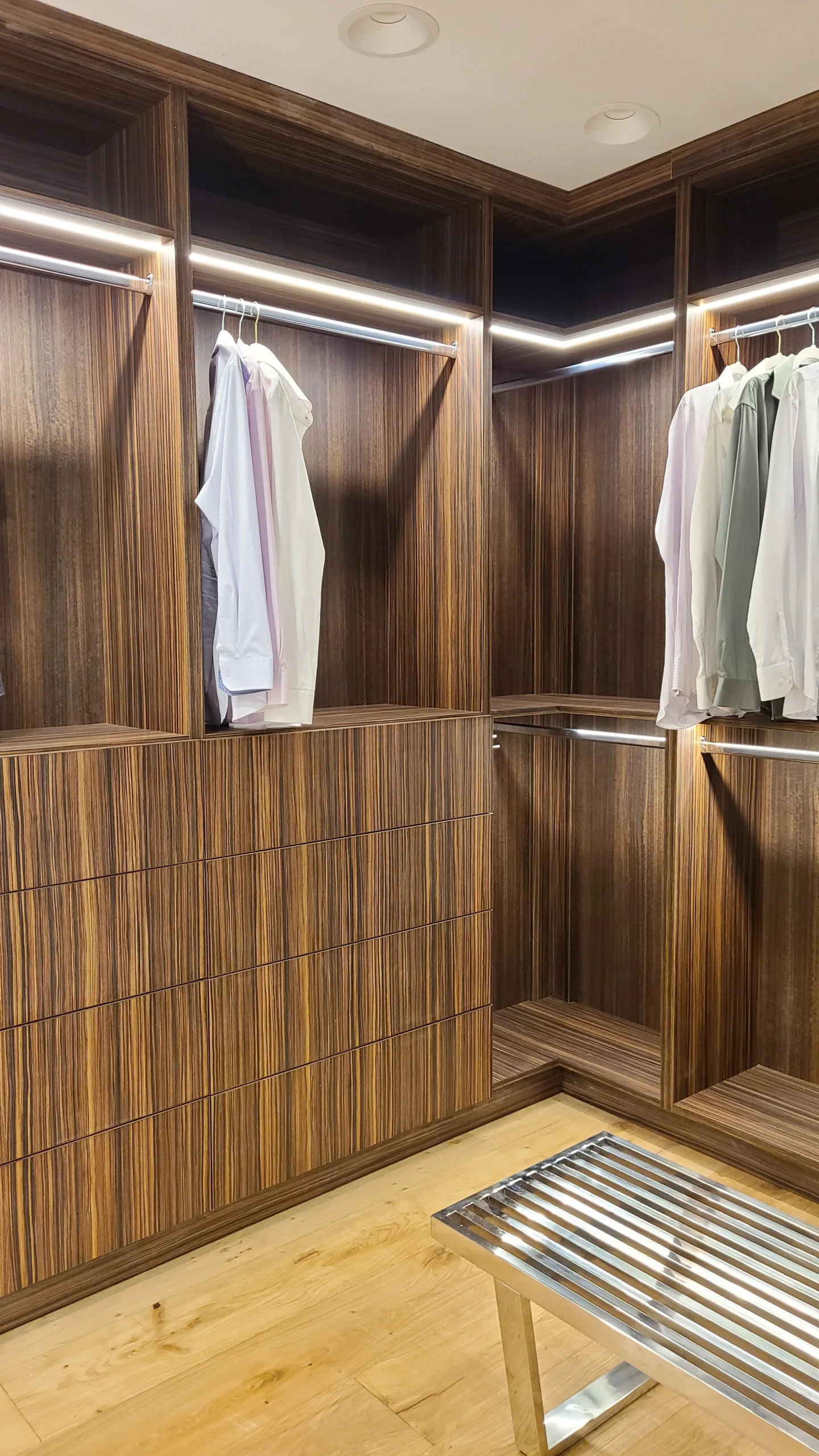 Walk In Closet Design Drawer Storage Hanging Sections, Interior Conception